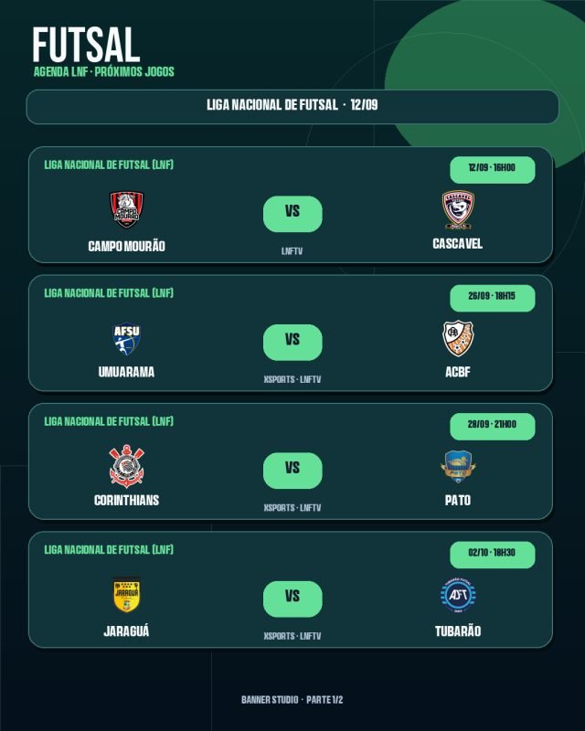 Exemplo de banner de Futsal